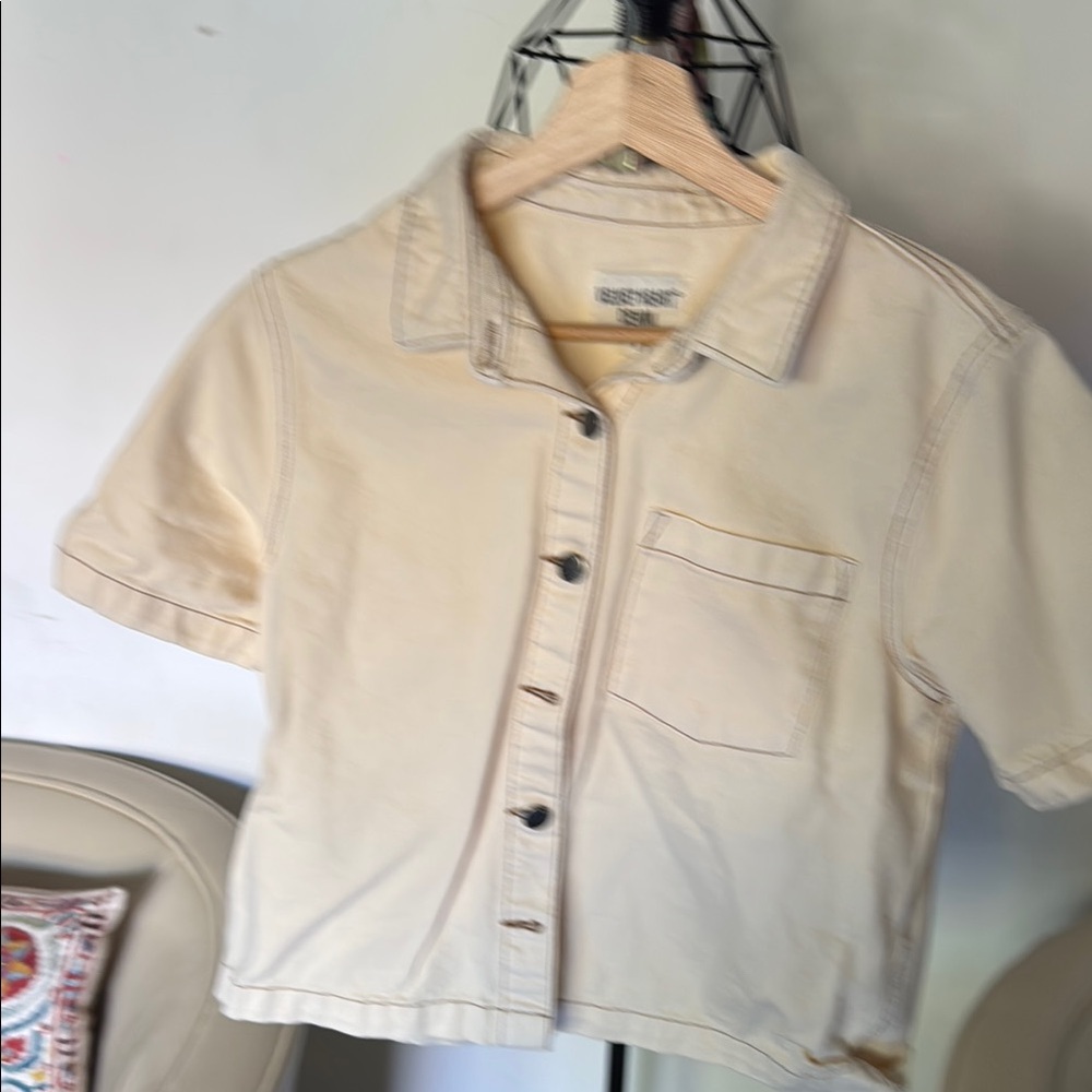Urban Outfitters Cream Button Down Shirt